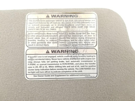 97-03 Ford F150 F250 RH Passenger Sun Visor Gray Cloth with Strap No M