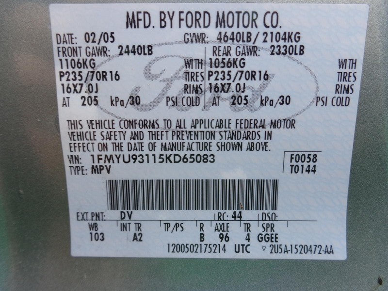 Door Hinge Left Driver Side Rear Upper OEM 01 - 07 Ford Escape OEM