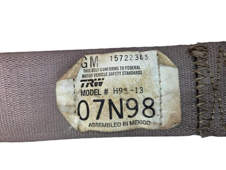 98 - 03 Chevrolet Blazer Left Rear Seat Belt Retractor Assembly GMC Ji