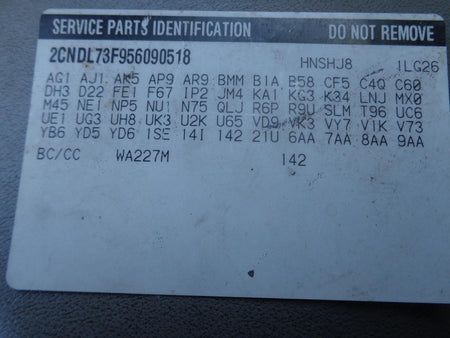 2005-2009 Chevrolet Equinox Fuel Rail OEM 12575453 3.4 L
