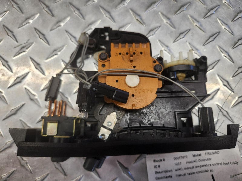 Dash Heater Control fits 86 - 92 Pontiac Firebird w/AC 16052202 160578