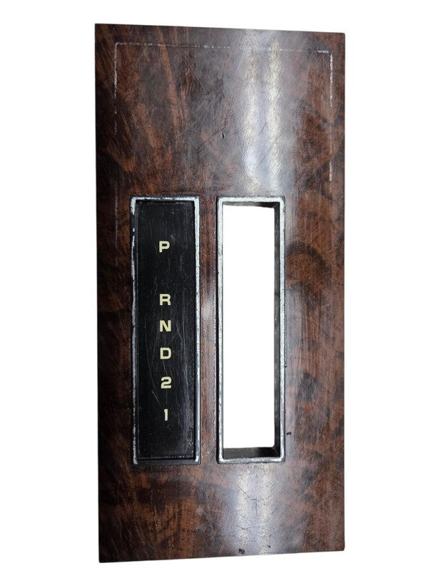 1978-1987 Cutlass Console Shifter Top Plate Chrome & Burl Woodgrain GM