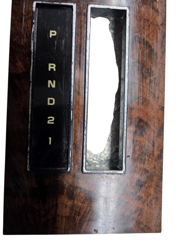 1978-1987 Cutlass Console Shifter Top Plate Chrome & Burl Woodgrain GM