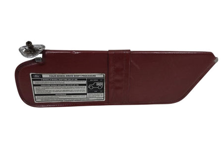 83-92 Ford Ranger Bronco II LH Driver Sun Visor Red Vinyl Touch Drive 