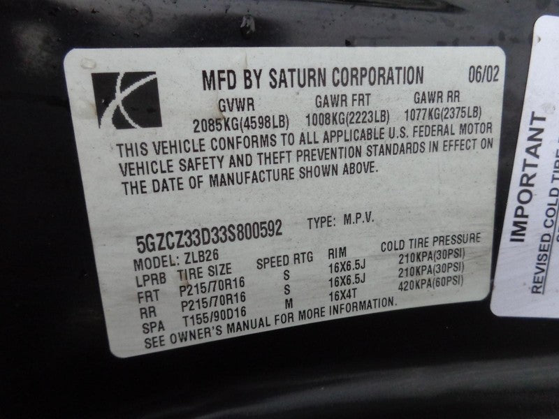 02 03 04 05 2005 06 07 Saturn Vue Speedometer Instrument Cluster Trim 