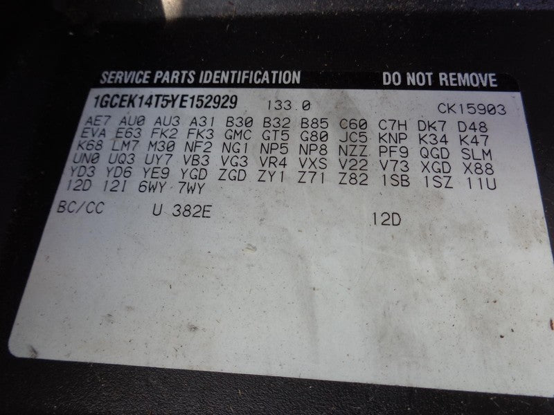 2000 Chevrolet Silverado Interior Rearview Mirror OEM GMC Sierra