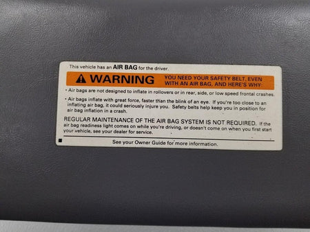 94-96 Ford F150 F250 Bronco LH Driver Sun Visor Gray Vinyl Air Bag Lab