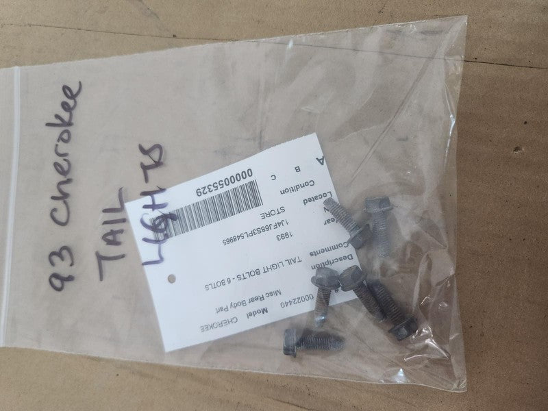 1993 Jeep Cherokee Tail Light Mounting Bolts Set of 6
