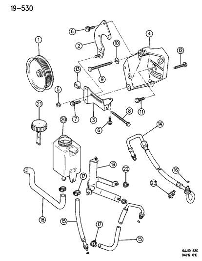 OEM Mopar Upper Power Steering Pump Bracket 53010130 for 93-96 Grand C