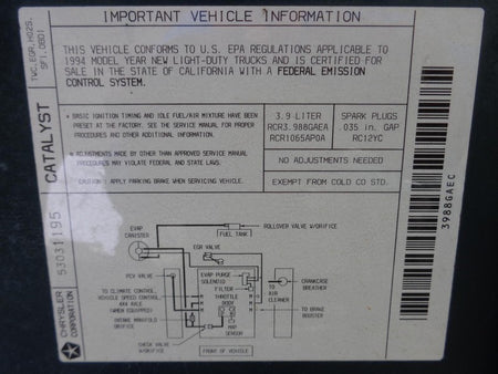 94 - 96 Dodge Dakota Brake Pedal Assembly OEM