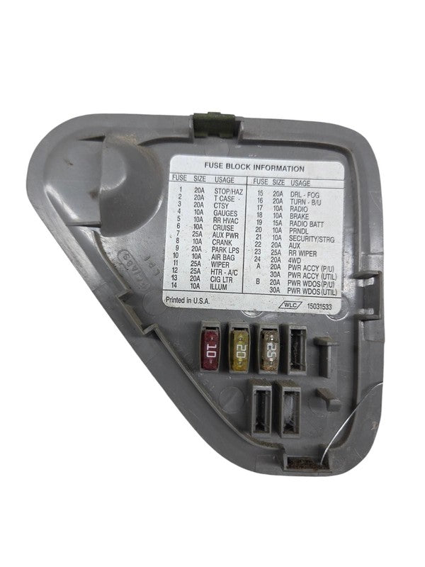 Dash Fuse Panel Access Cover fits 95 - 98 Chevrolet C1500 GMC Gray