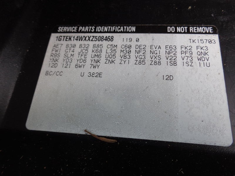 99 - 02 Chevrolet Silverado Dash Glove Box Surround Graphite 15046479