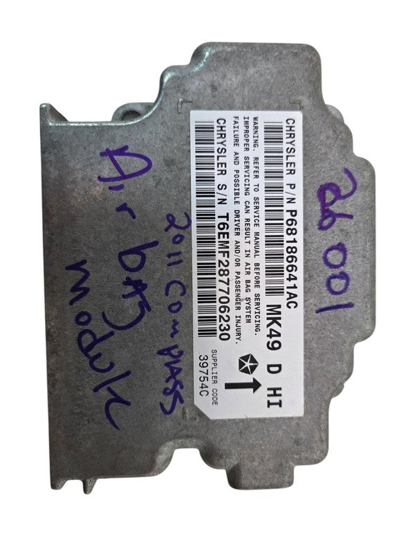 2013 - 2014 Jeep Compass Air Bag Control Module 68186641AC