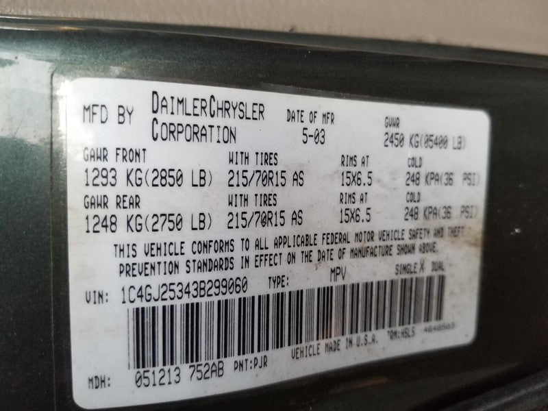 Chrysler Voyager Intermediate Steering Shaft 4680437AB Dodge Caravan 0
