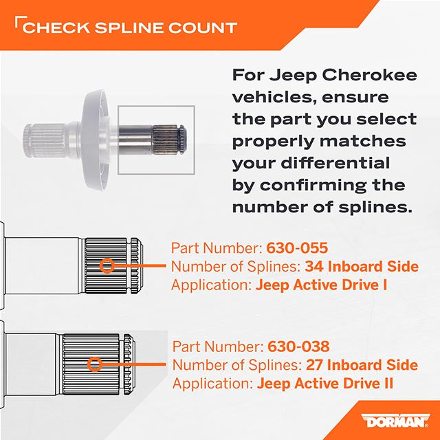 Dorman 630-055 Rear Output Shft Kit 2014-2018 Jeep Cherokee - view 6
