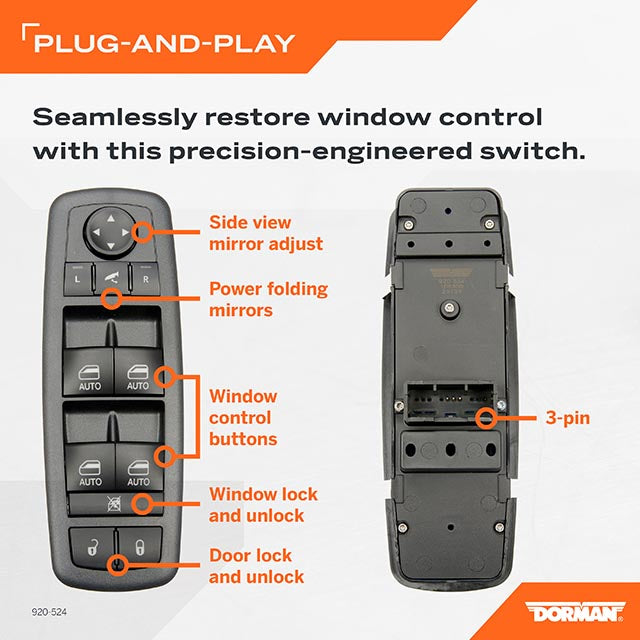 Dorman 920-524 Window Switch 2017-2026 Chrysler Pacifica - view 5